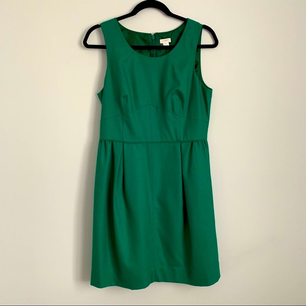J. Crew Emerald Green Wool-Blend Dress